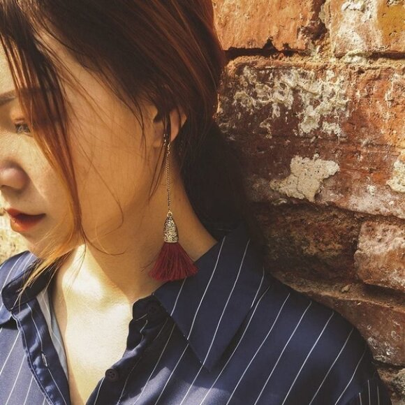 Fashion Gold drop tassels earrings - Picture 3 of 4